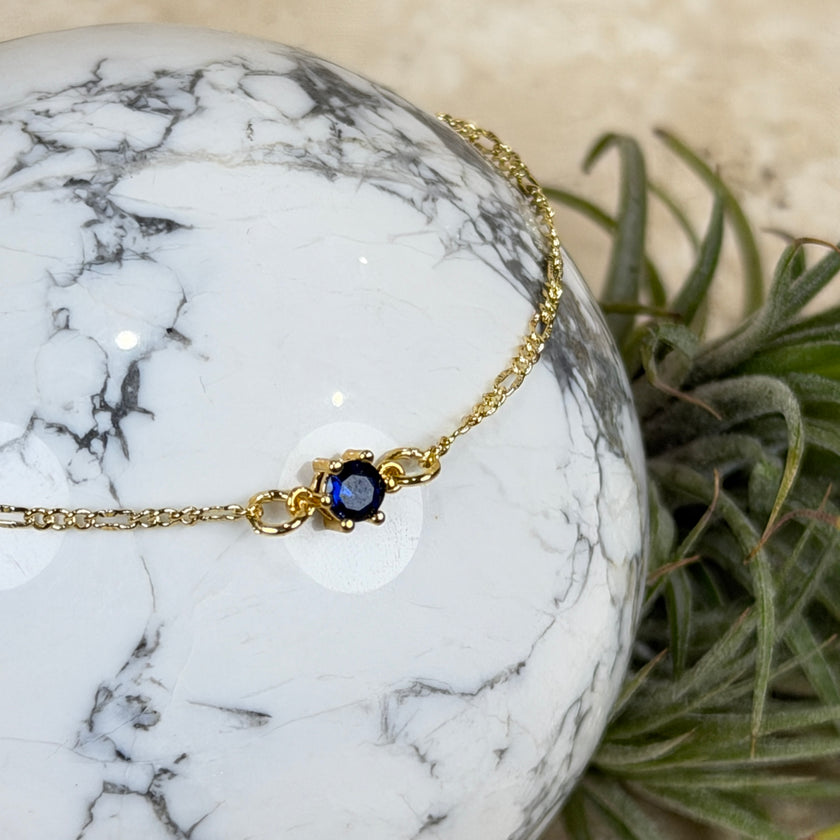 Blue Gem Gold Plated Bracelet