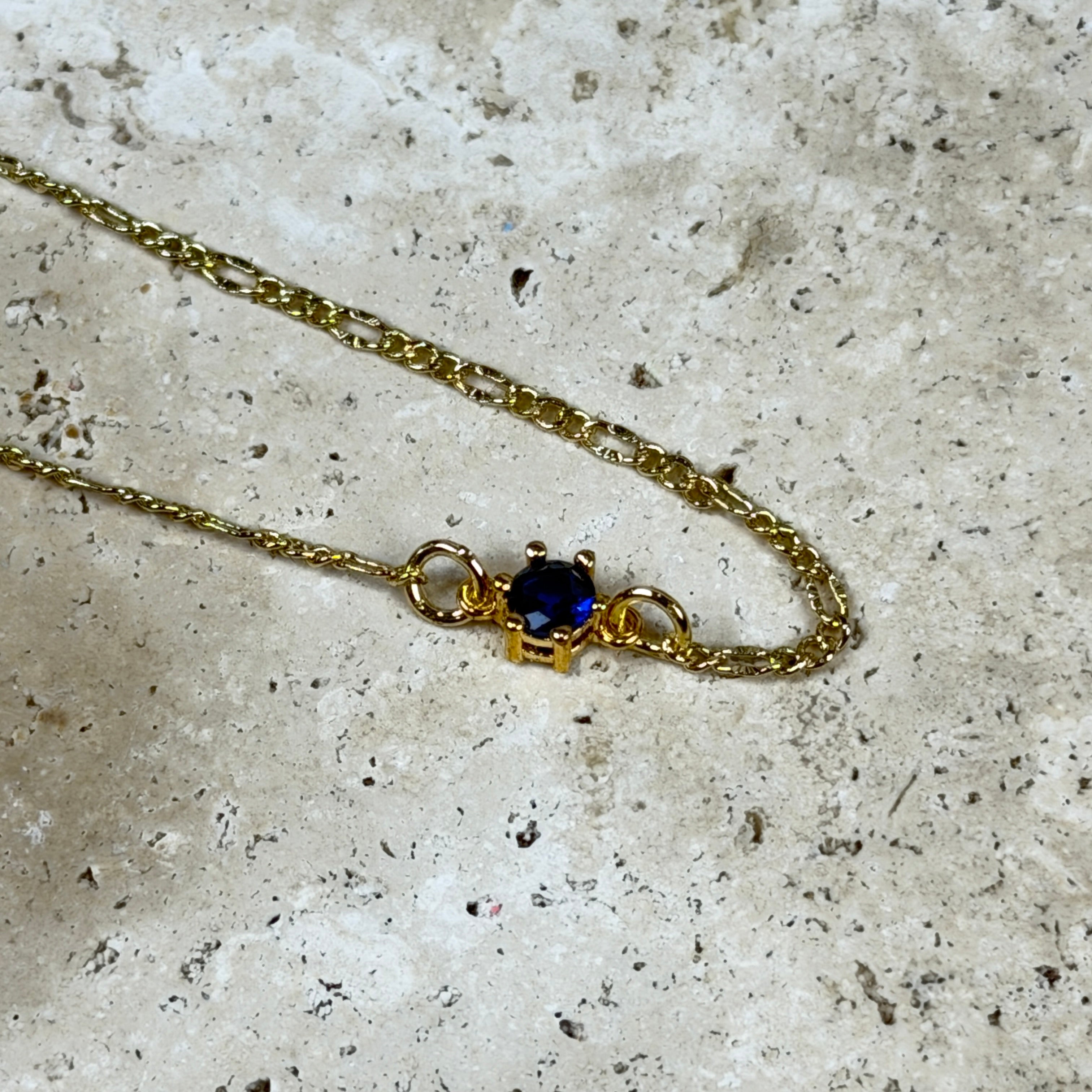 Blue Gem Gold Plated Bracelet