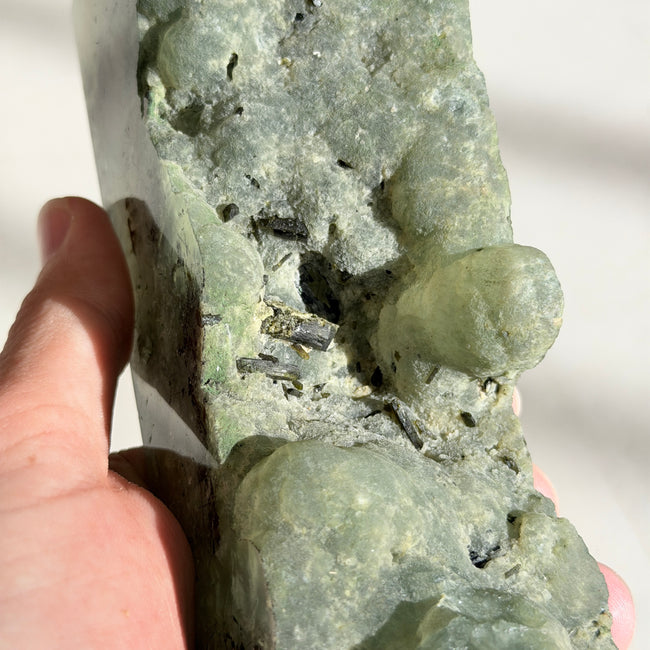 Botryoidal Prehnite with Epidot Tower (B)