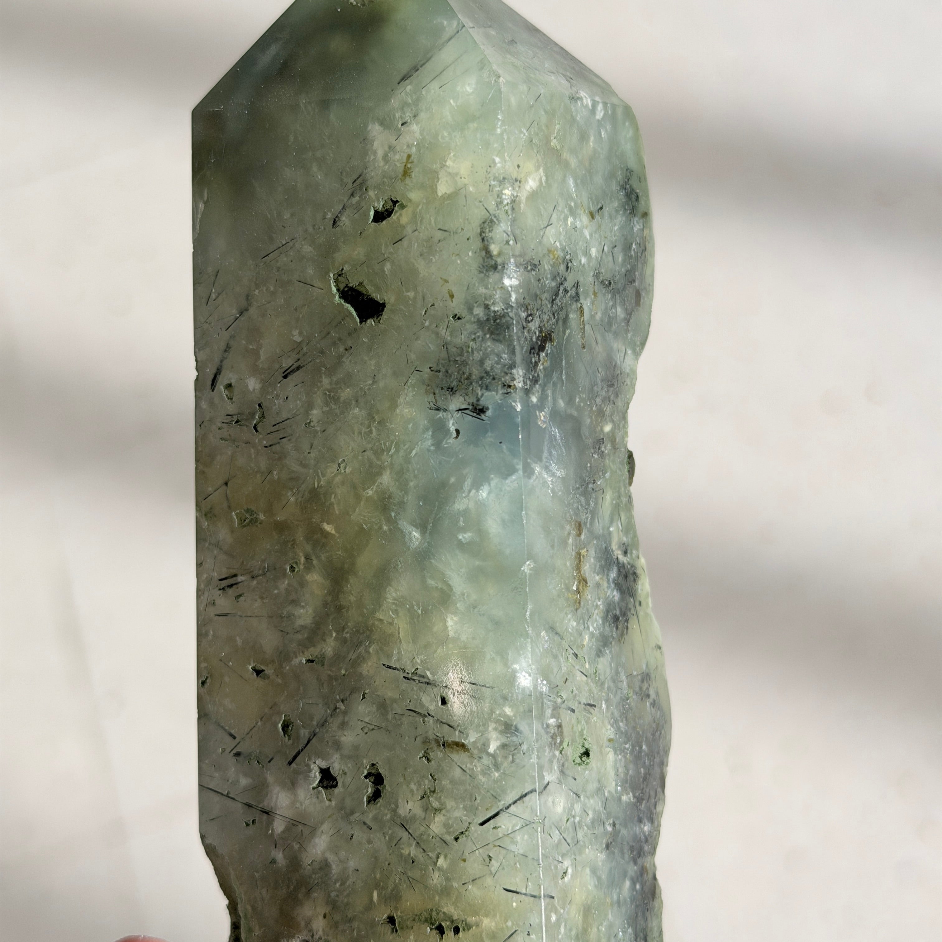 Botryoidal Prehnite with Epidot Tower (B)
