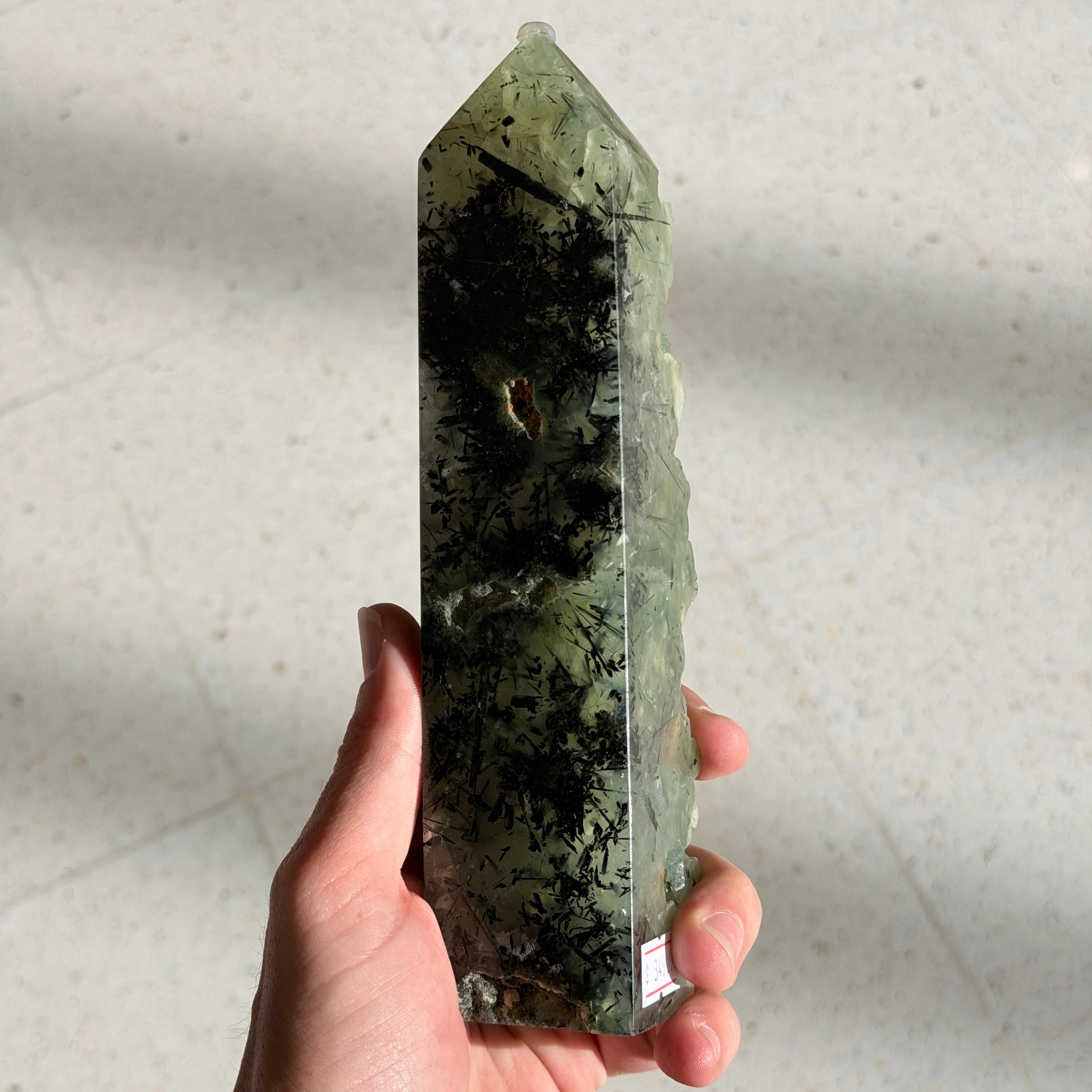 Botryoidal Prehnite with Epidot Tower (C)