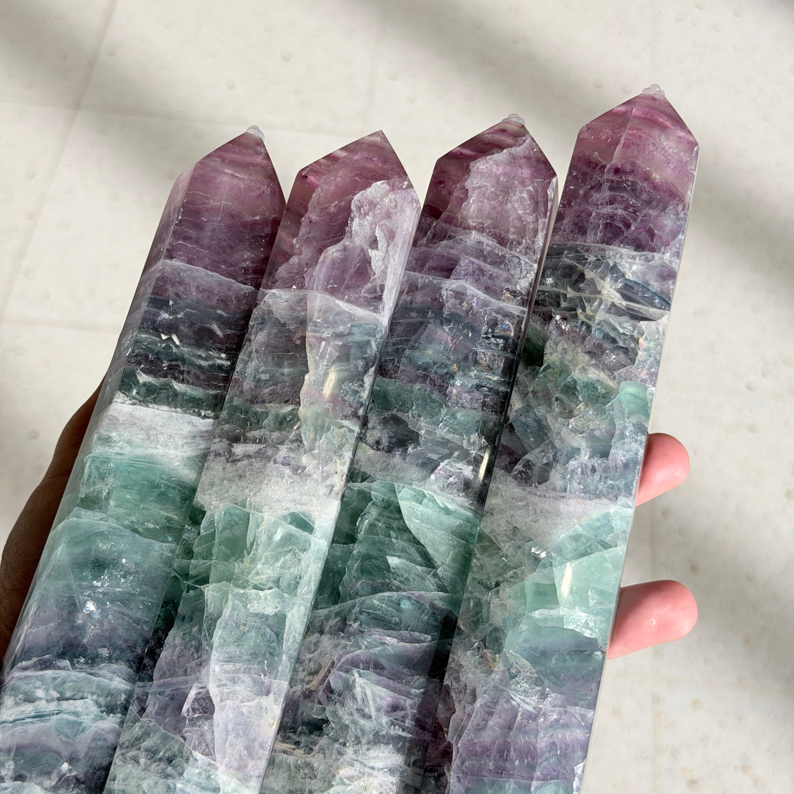 Rainbow Fluroite Large Towers