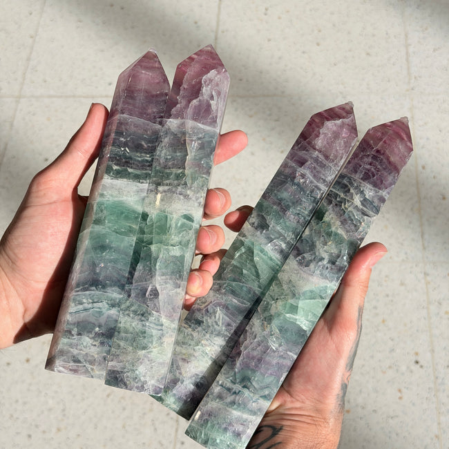 Rainbow Fluroite Large Towers