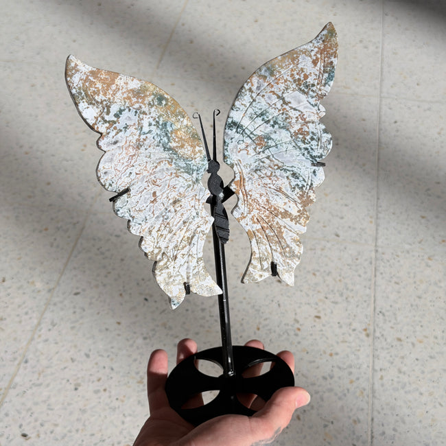Ocean Jasper Butterfly Wing Carving