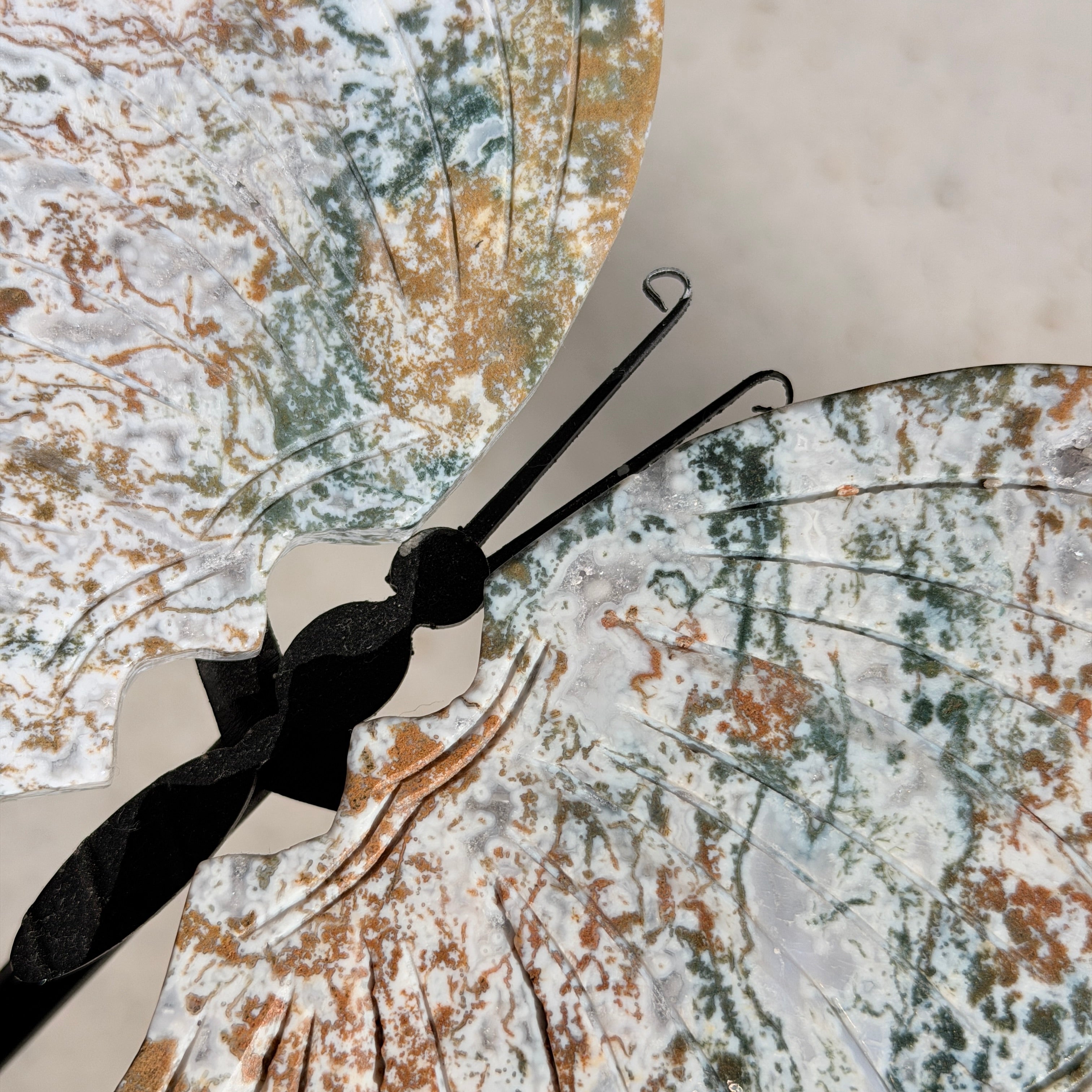 Ocean Jasper Butterfly Wing Carving