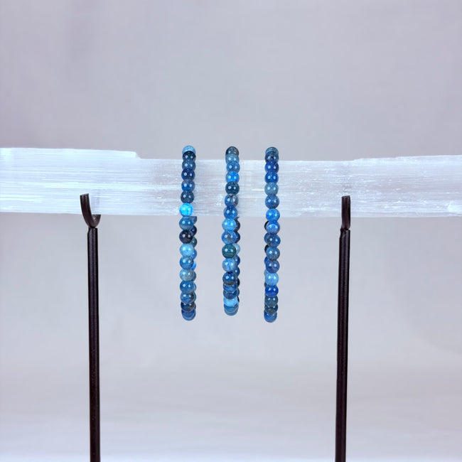 Blue Apatite Crystal Bracelet Rounded