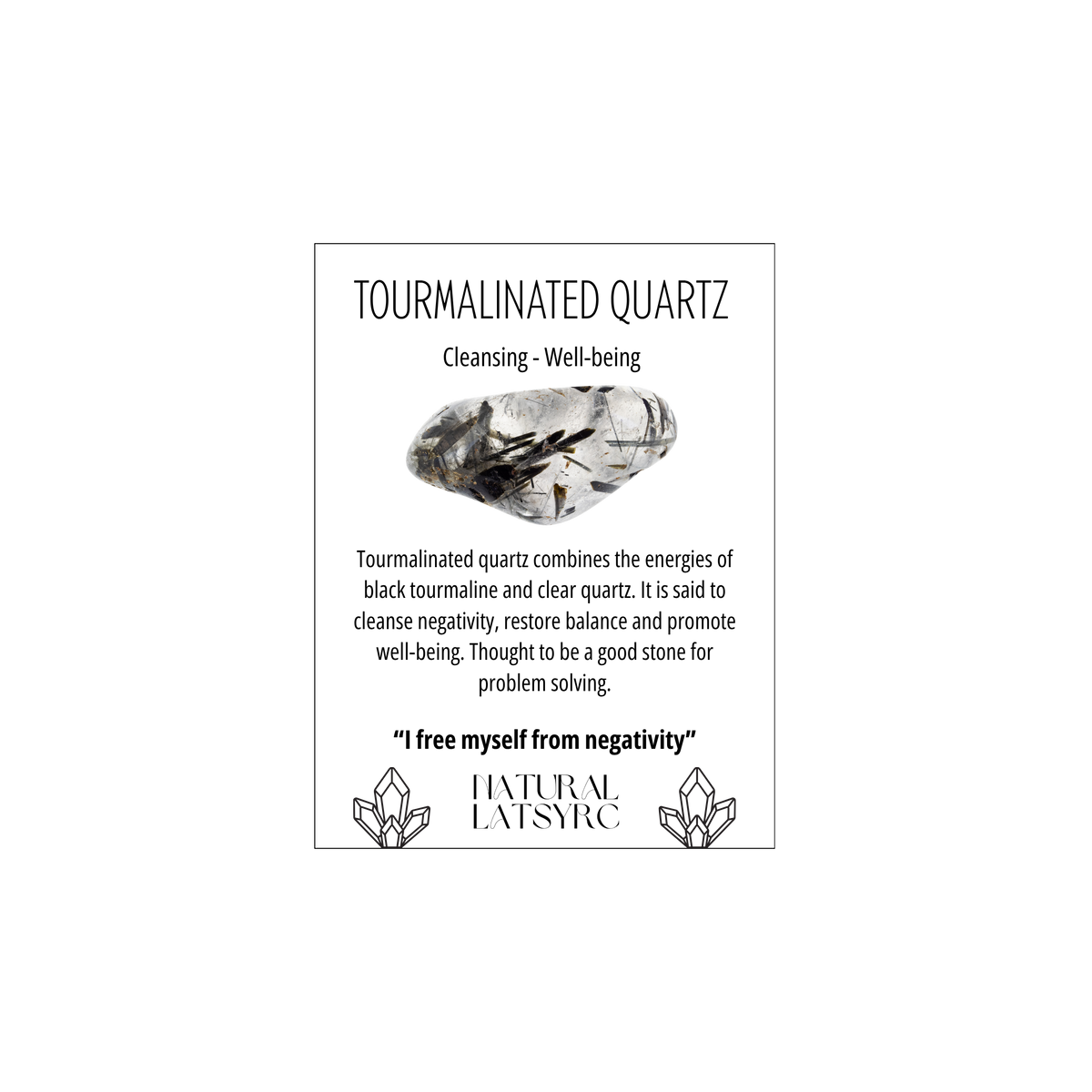 Quartz - Tourmalinated Tumble