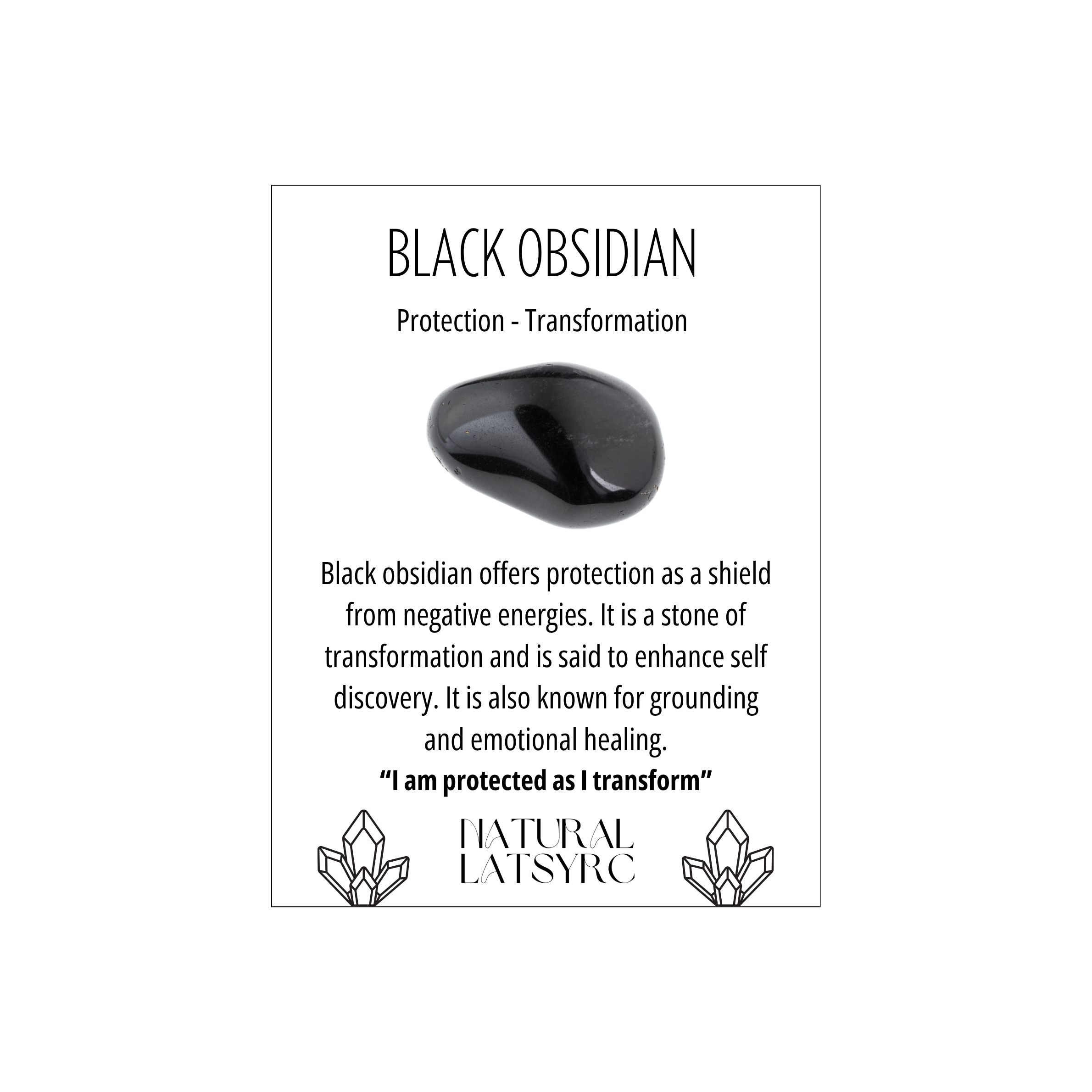 Black Obsidian Crystal Bracelet Rounded