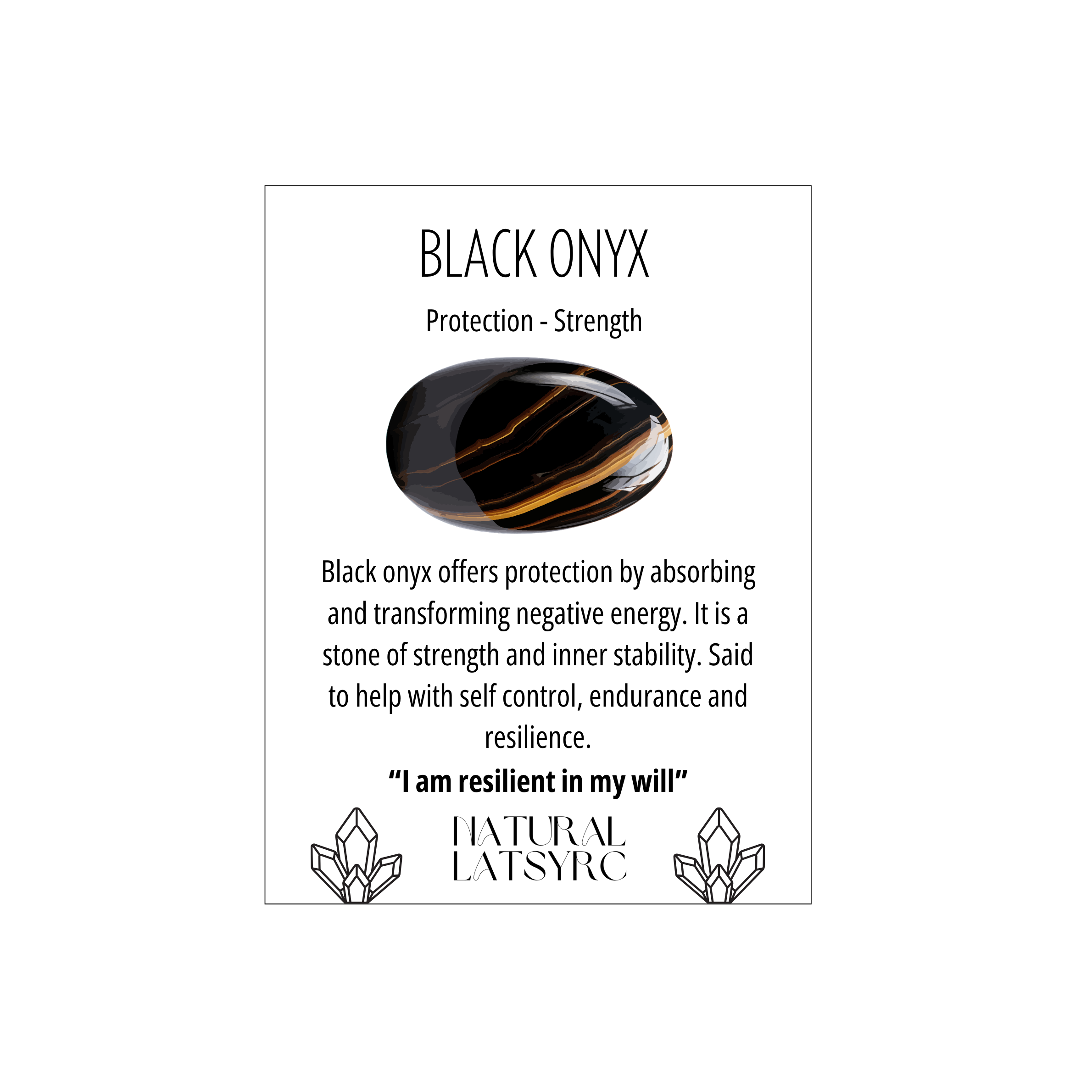 Black Onyx Crystal Bracelet Rounded
