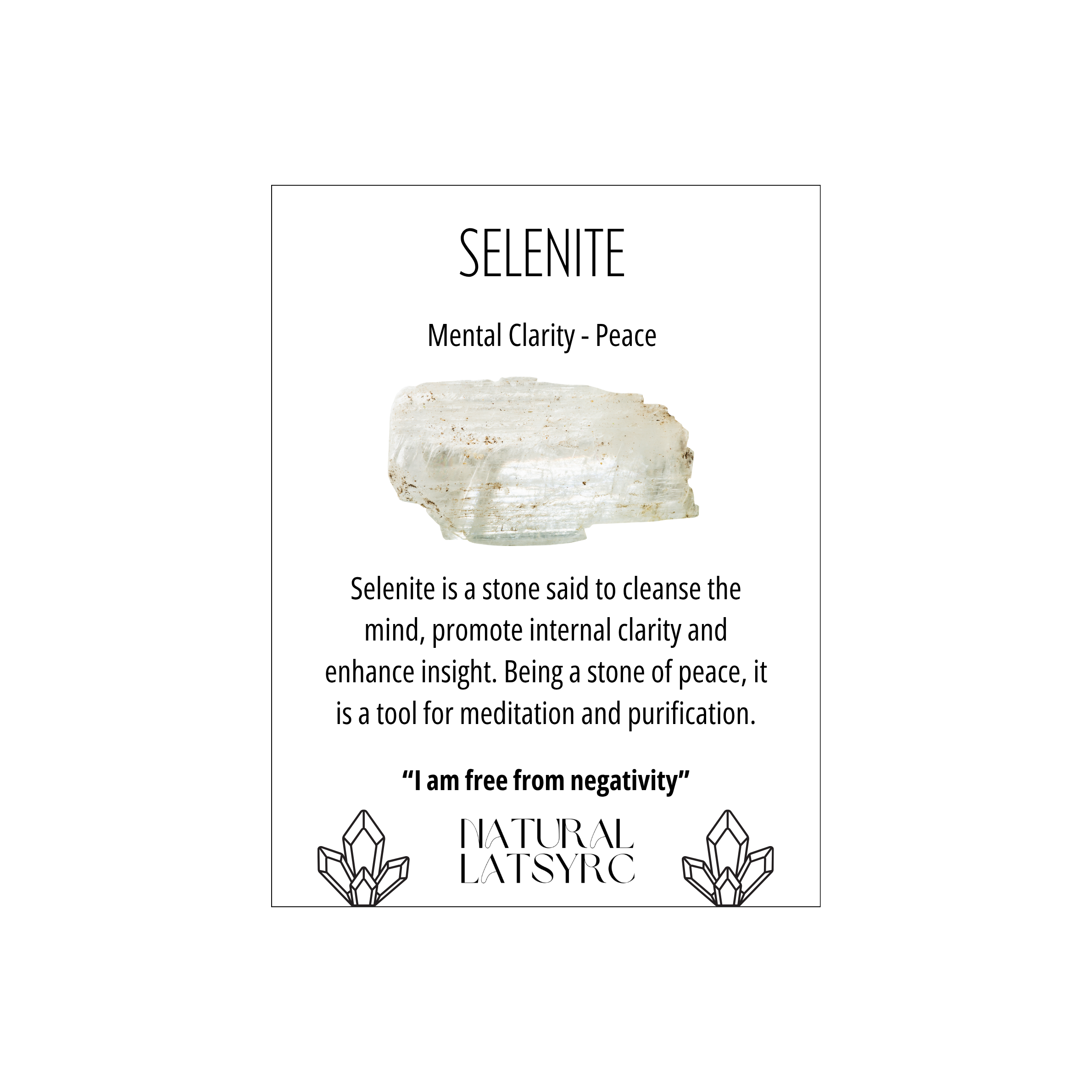 Double Terminated Selenite Point