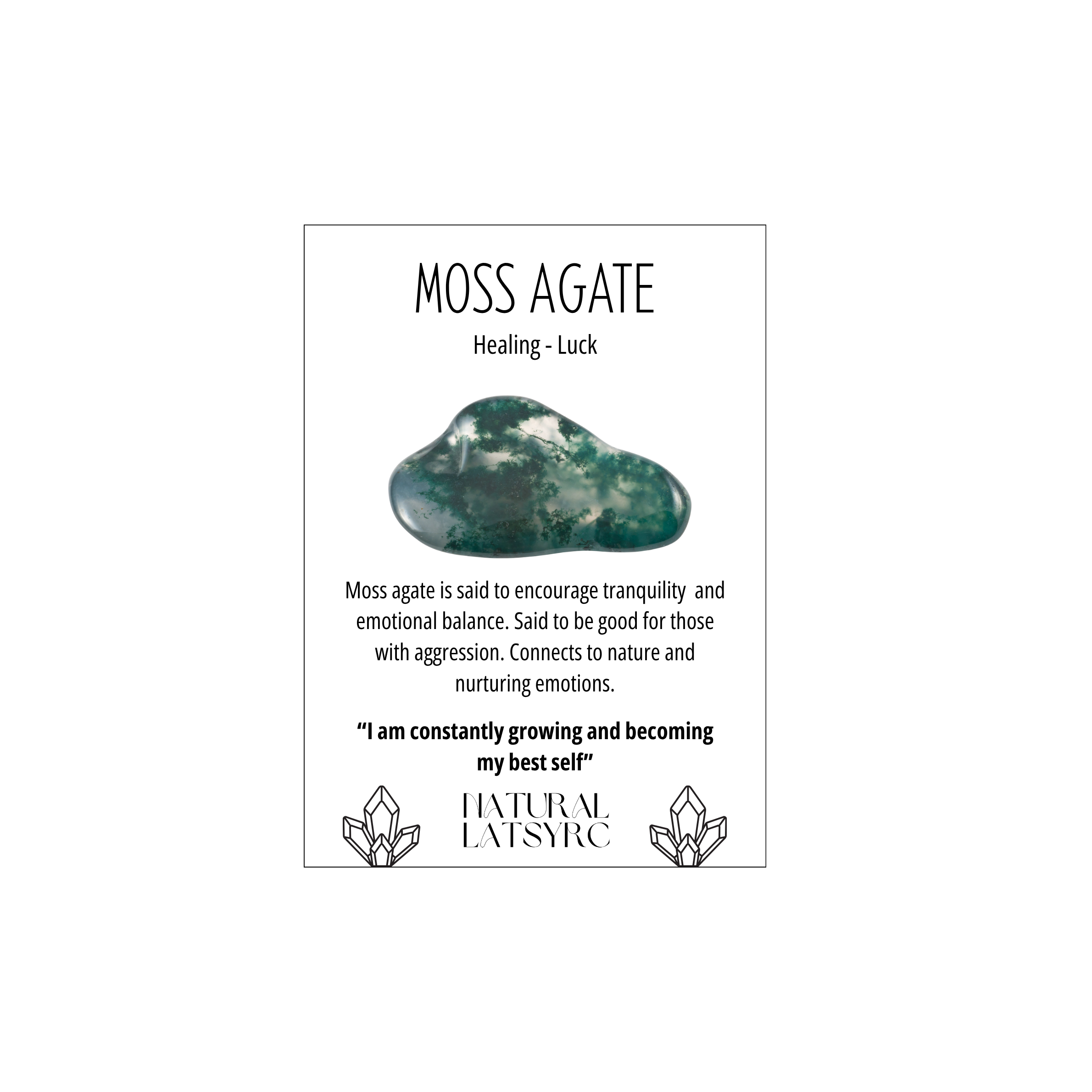 Moss Agate Crystal Bracelet Rounded