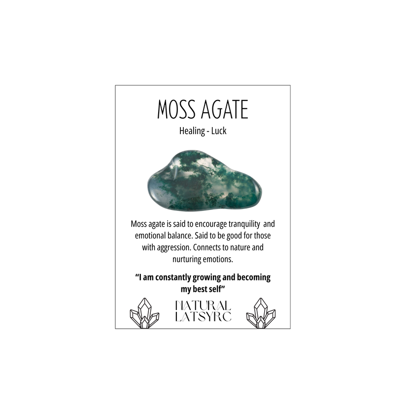 Moss Agate Crystal Bracelet Rounded