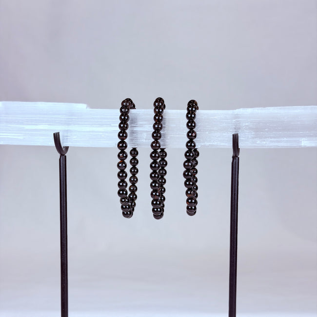 Red Garnet Crystal Bracelet Rounded