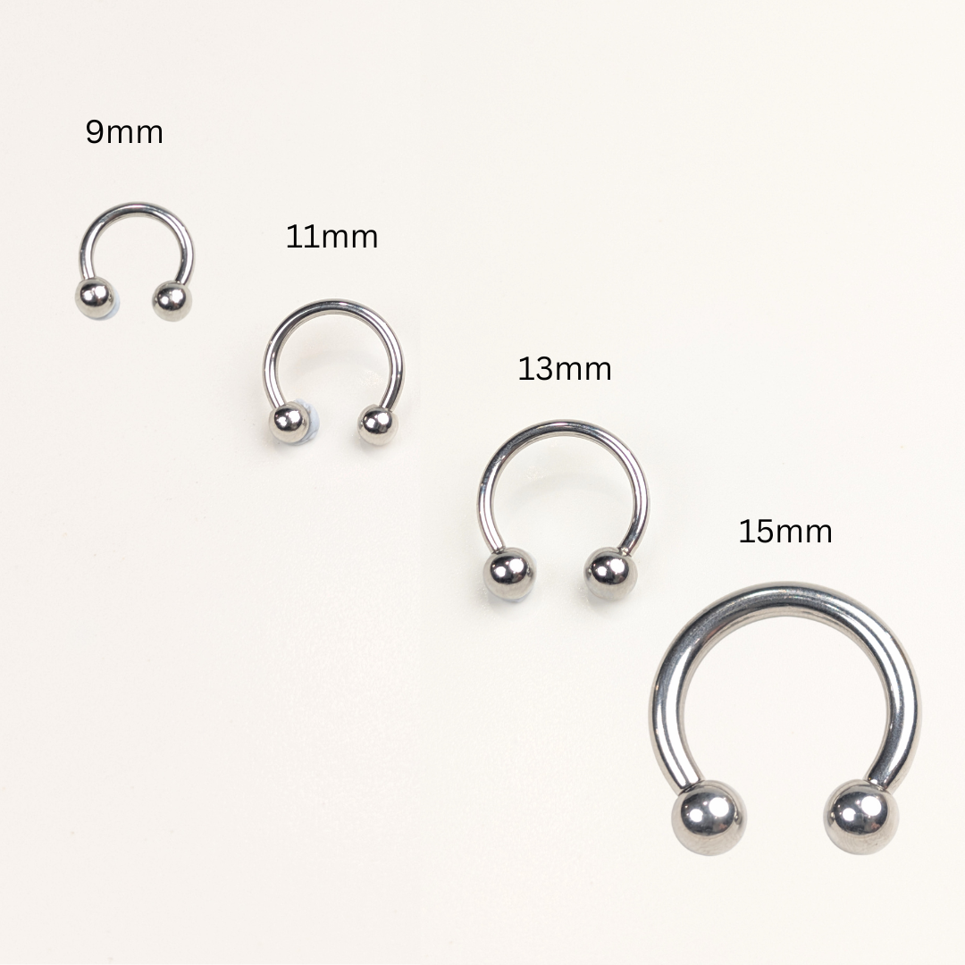 Stainless Steel Horseshoe Hoop - 15mm