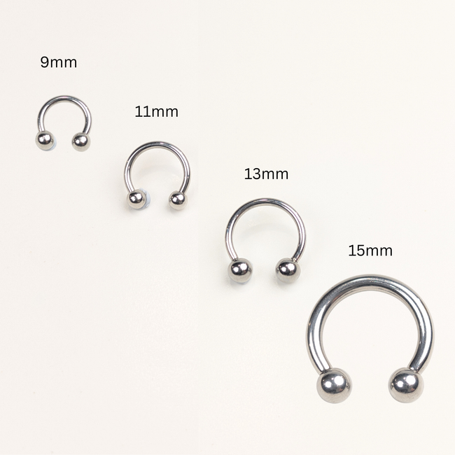 Stainless Steel Horseshoe Hoop - 15mm