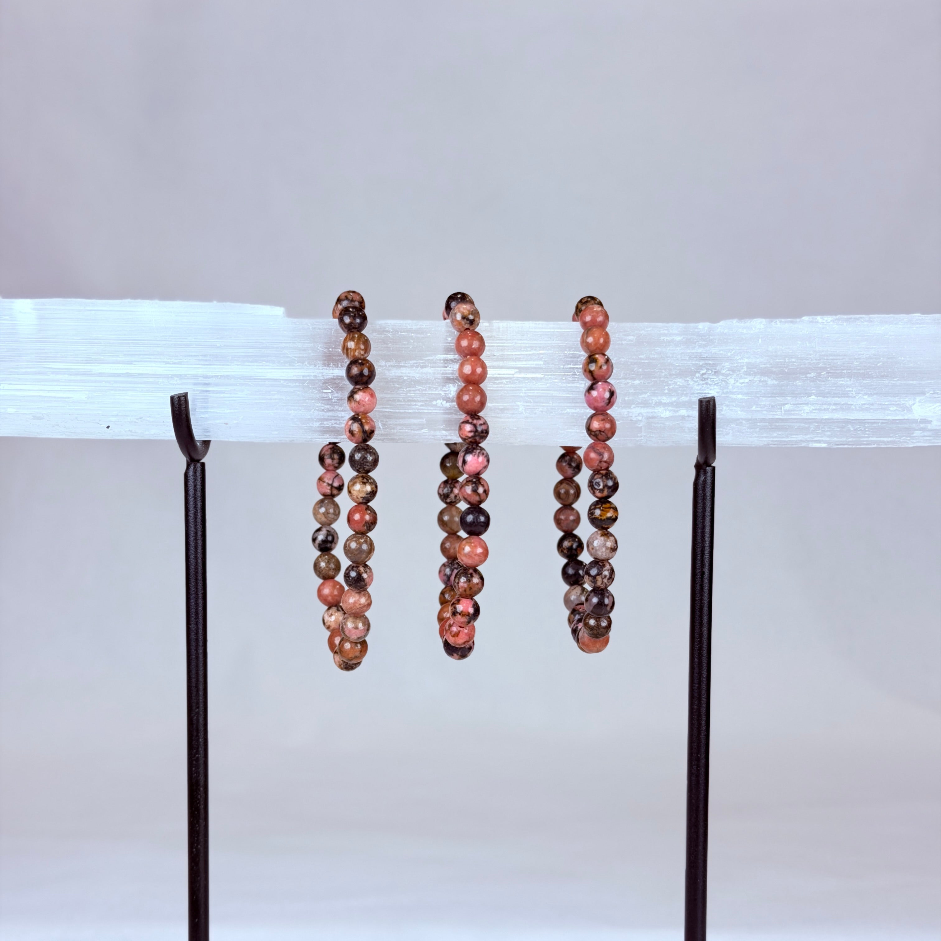 Rhodonite Crystal Bracelet Rounded