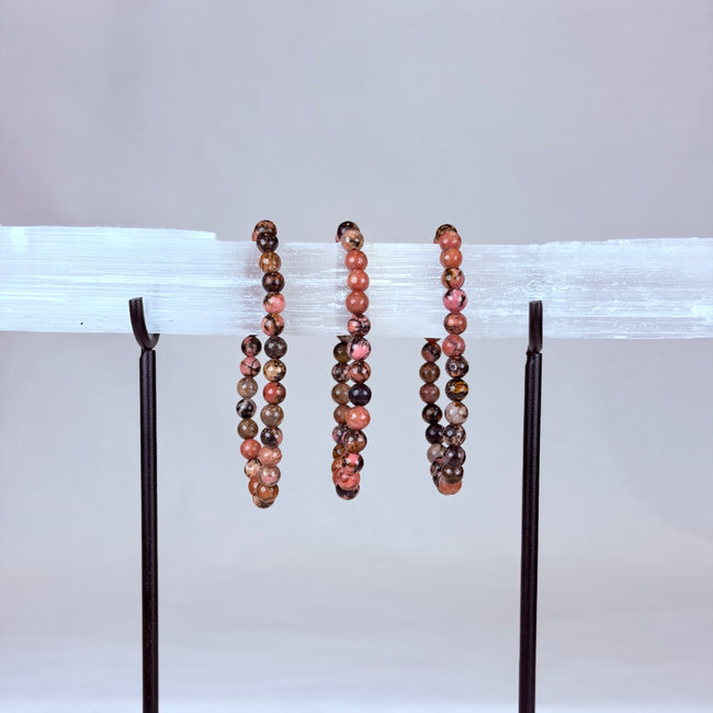 Rhodonite Crystal Bracelet Rounded