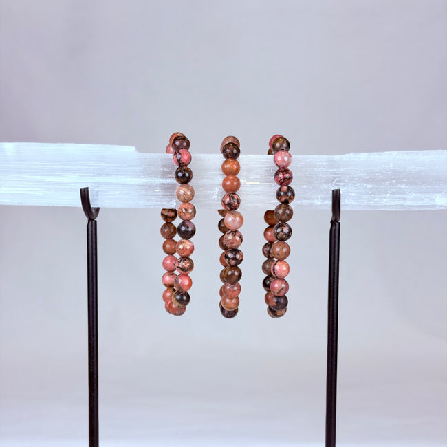 Rhodonite Crystal Bracelet Rounded
