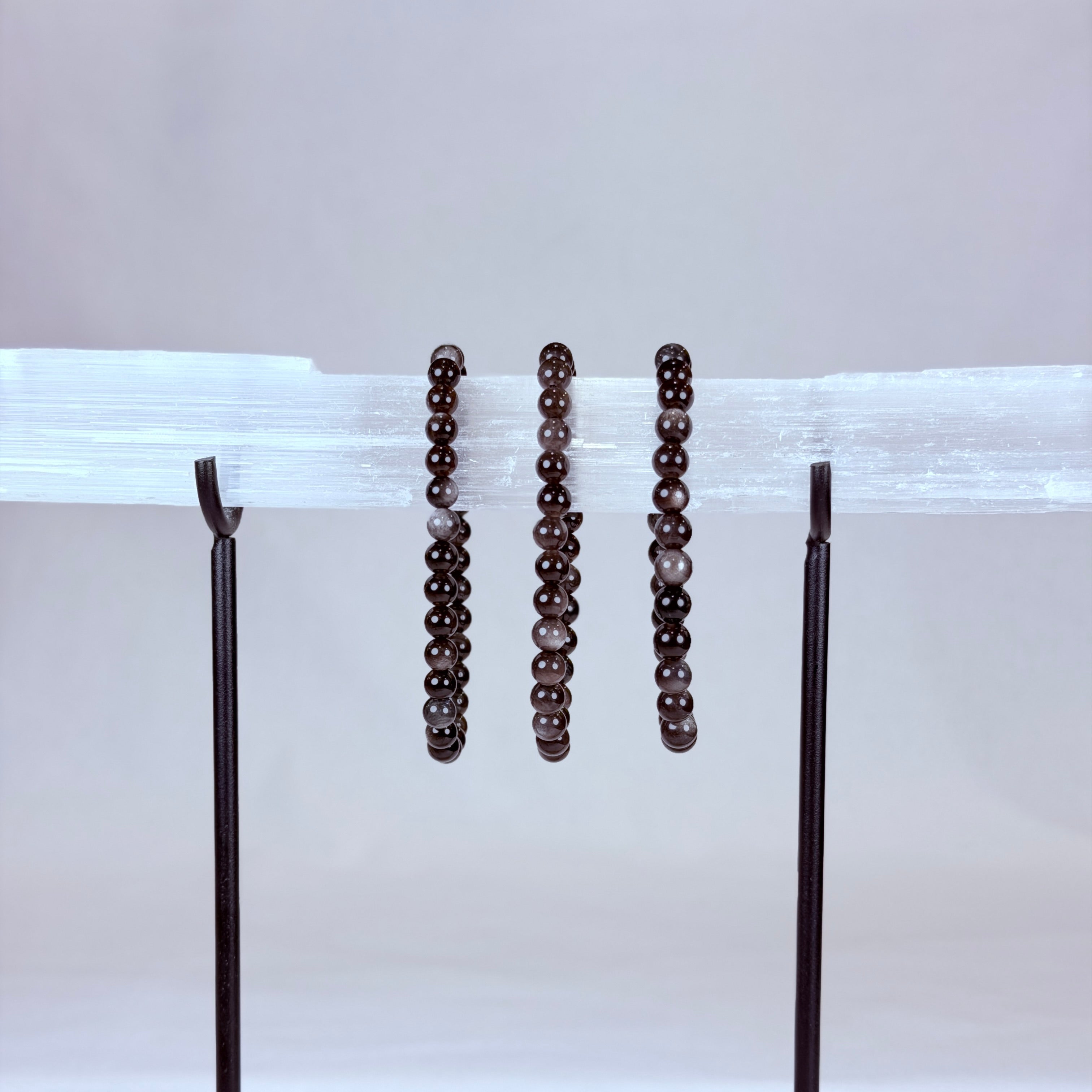 Silversheen Obsidian Crystal Bracelet Rounded